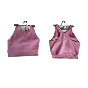 2 Pieces Avia Mauve Pearl Crop Sports Bra Size Medium Cup A-C New with Tags